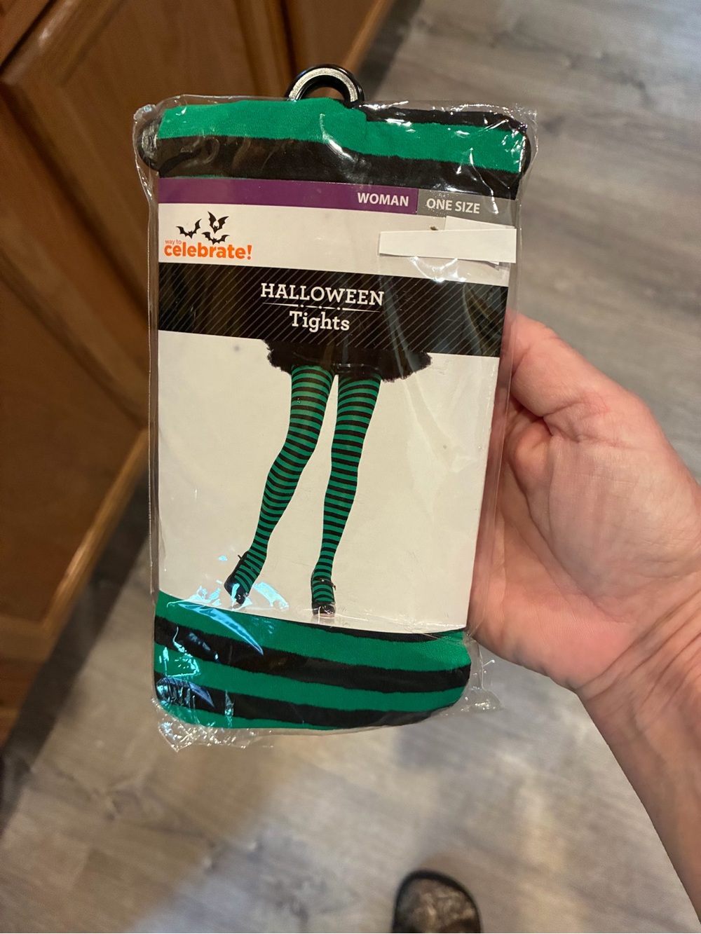 Celebrate! Green and Black Striped Women’s Halloween Tights